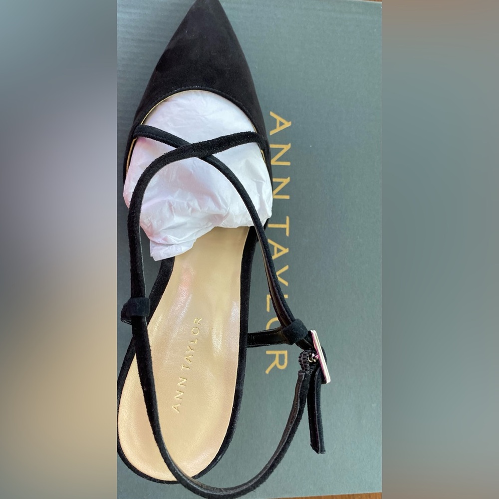 Ann Taylor Black Strappy Heels